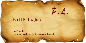 Palik Lajos névjegykártya
